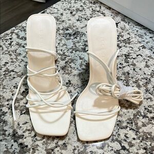 Billini White Strappy Heels